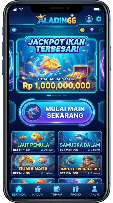 Tampilan utama aplikasi aladin66 yang menarik dan mudah digunakan.